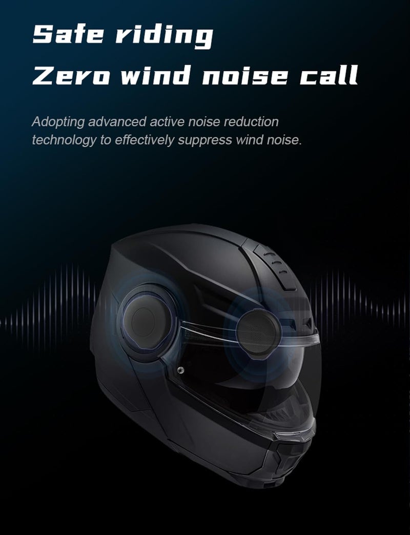 FEYA Helmet Speakers with Remote Control - No Installation True Wireless Stereo Motorcycle Headphones with Built-in Mic & LED Display Charging Box & 50+ Hours Work Time Headsets for Snowboarding - Image 4